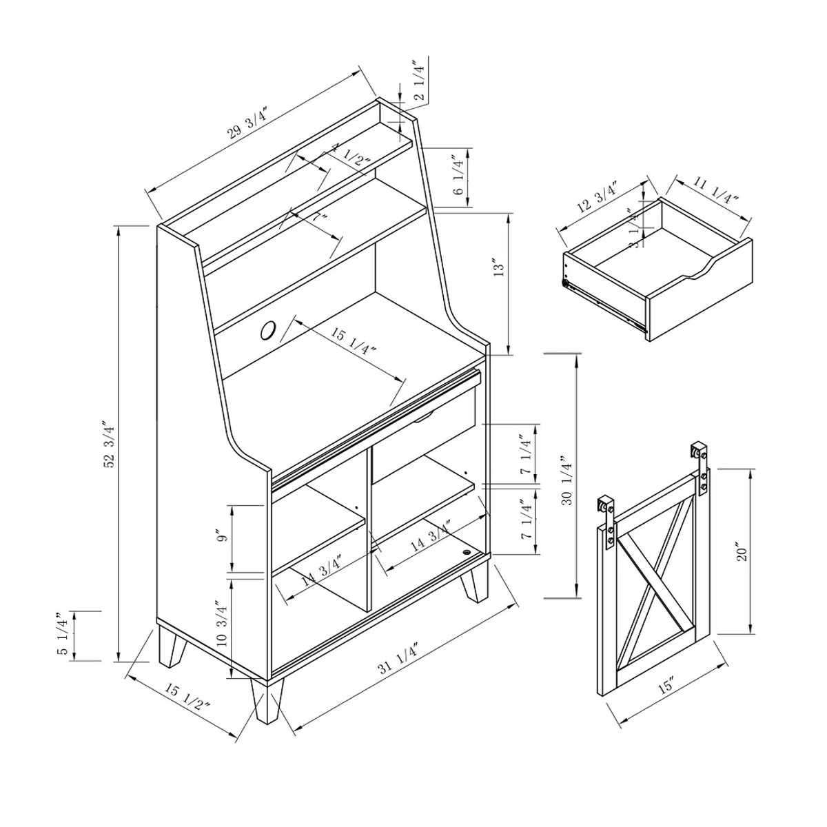 Baker's Rack – Culinvaro Downes Farmhouse Baker's Rack: Storage Drawer