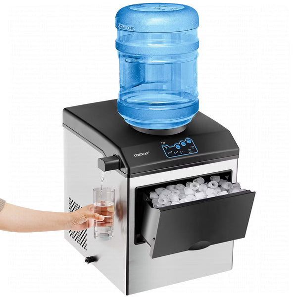 Ice Maker – 2-in-1 Countertop Ice Maker Water Dispenser – Silver