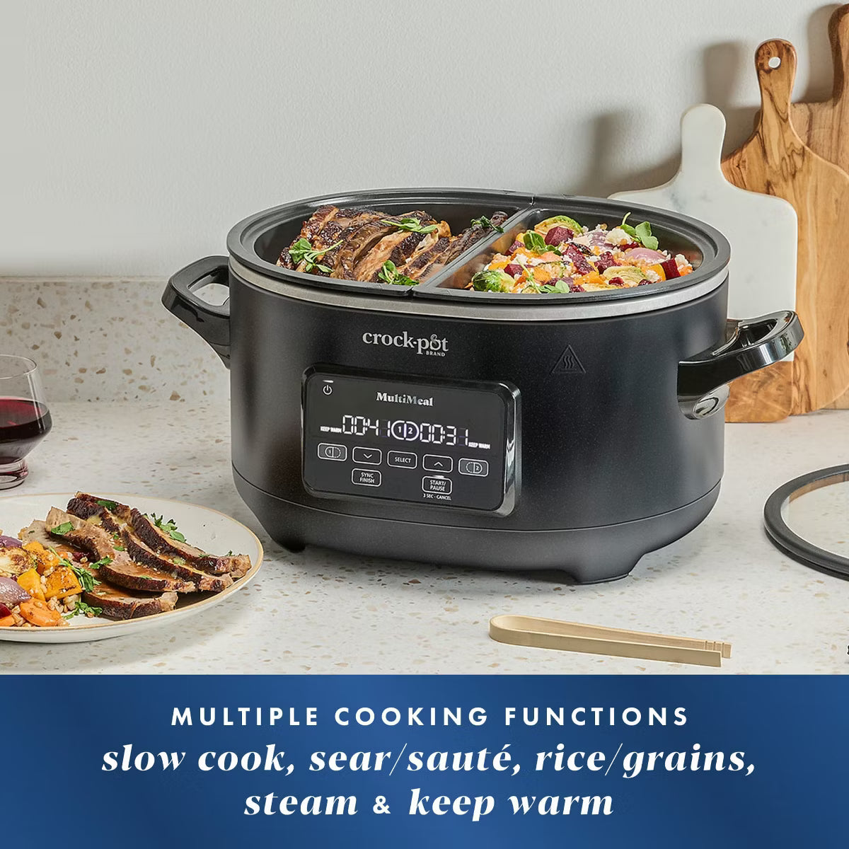Slow Cooker – MultiMeal Programmable Slow Cooker with Two 3.7qt Pots Speckled – Black