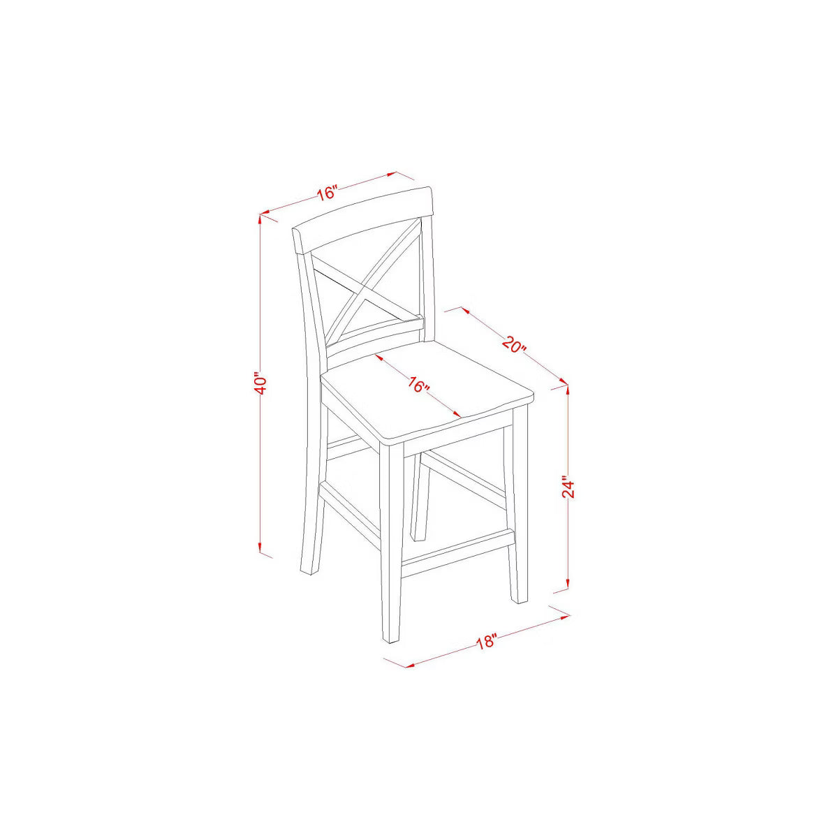 Pub Table & Bar Stools - 4 Person Dining Room Set