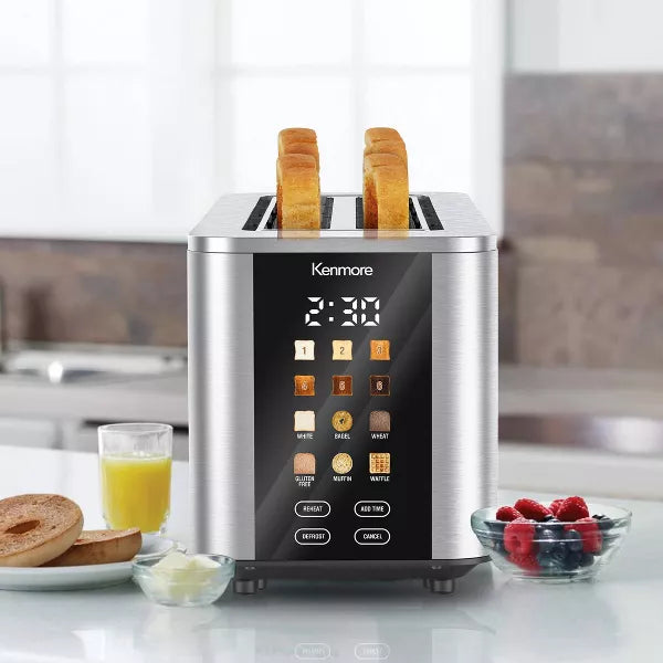 Toaster – 4-Slice Digital Long Slot Toaster with Touch Control St4-Slice – White