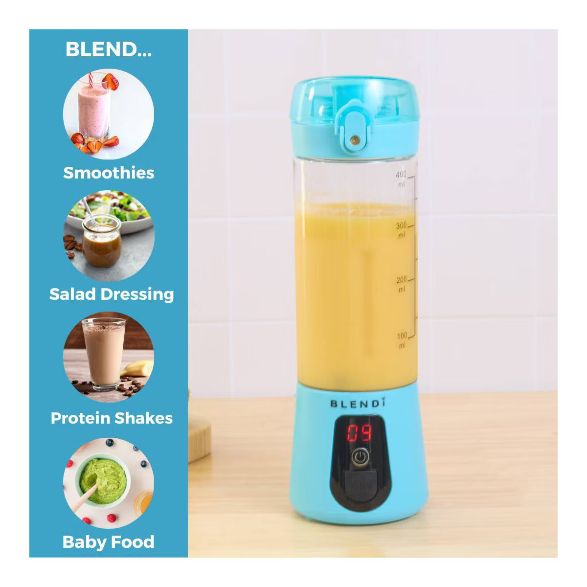 Personal Blender – Personal Blender, 17oz Capacity, 70W – Blue