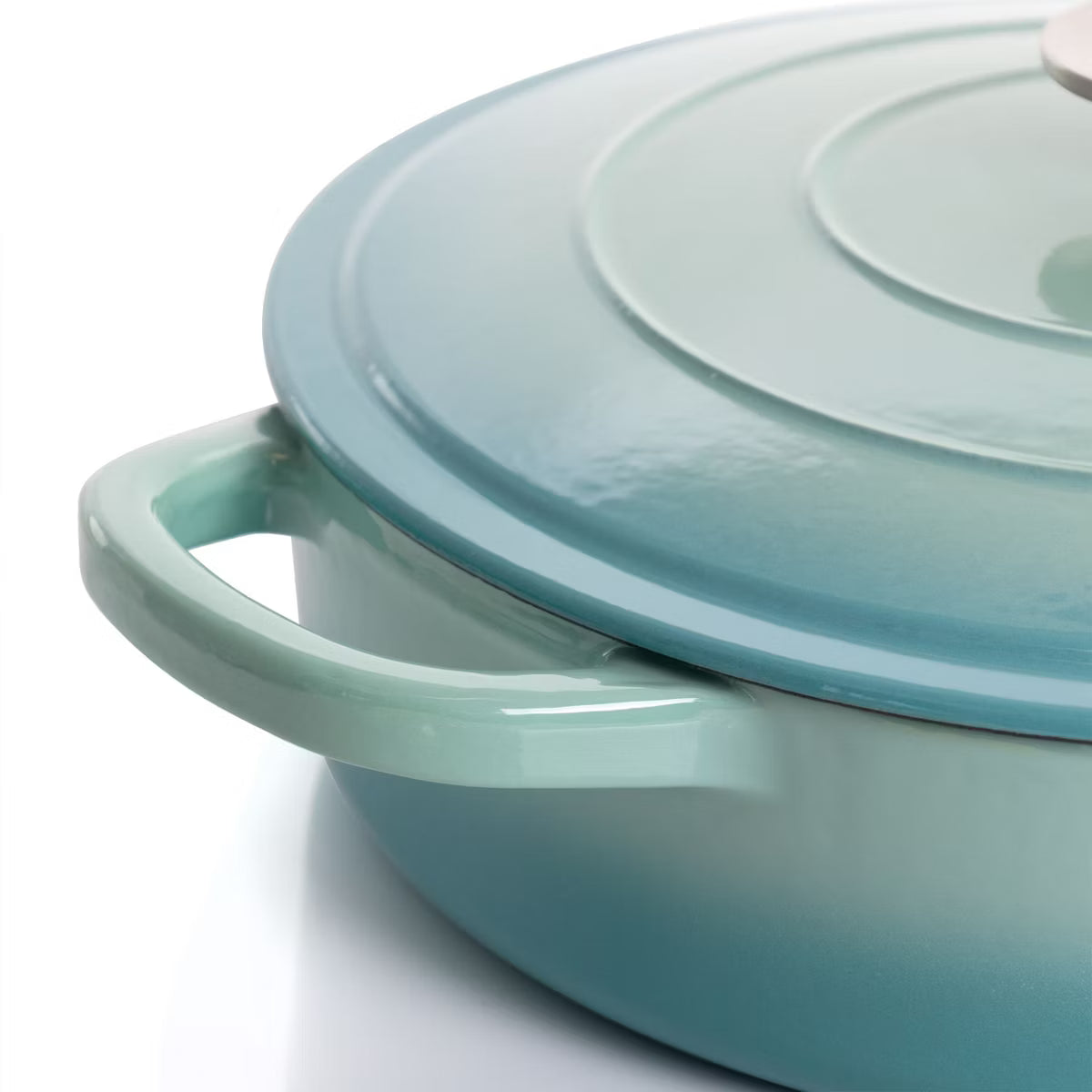Dutch Oven – 5 Quart Artisan Enameled Cast Iron Braiser Pan – Blue