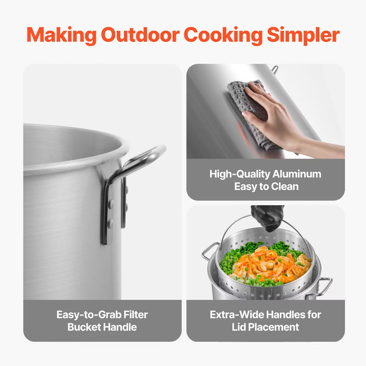 Multi-Cooker – 60 Qt Seafood Boiling Kit with Strainer – Natural