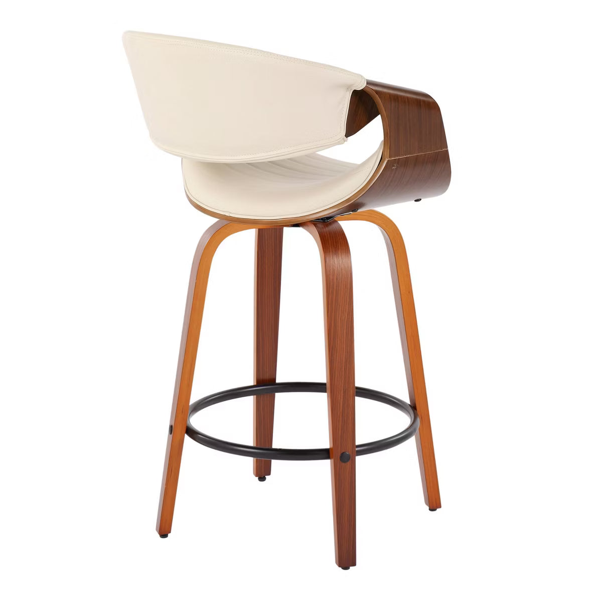 Set of 2 Symphony Upholstered Counter Height Barstools Gray/Walnut