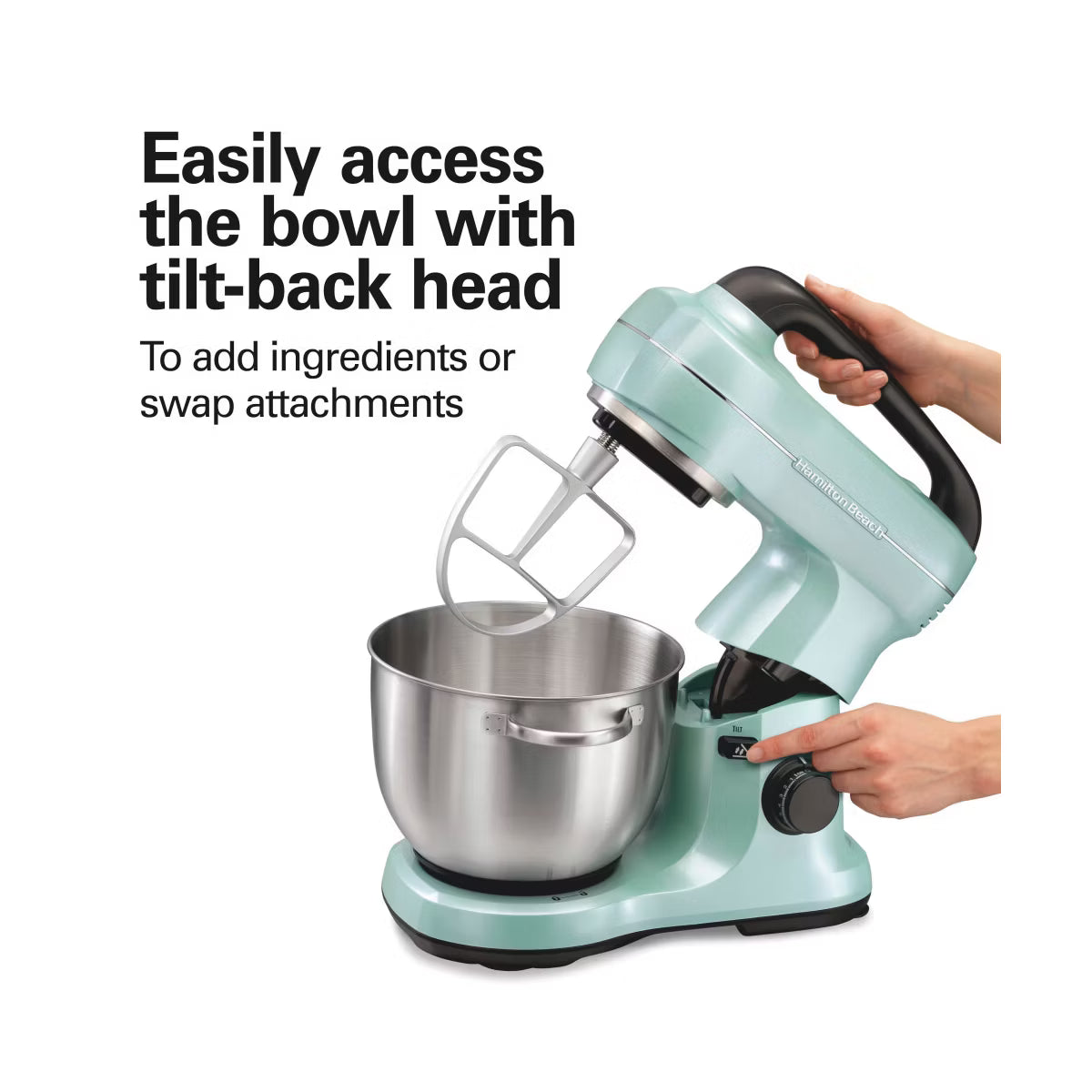 Stand Mixer – Stand Mixer with 4 Quart SS Bowl 7 Speeds 300 Watt 63397 – Aqua