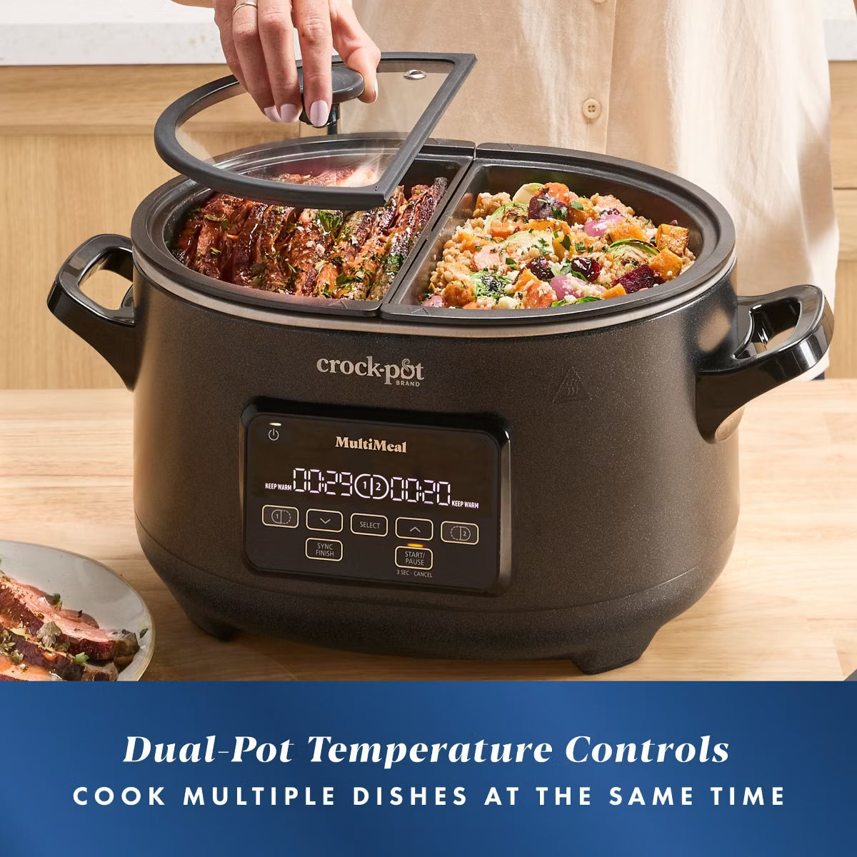 Slow Cooker – MultiMeal Programmable Slow Cooker with Two 3.7qt Pots Speckled – Black