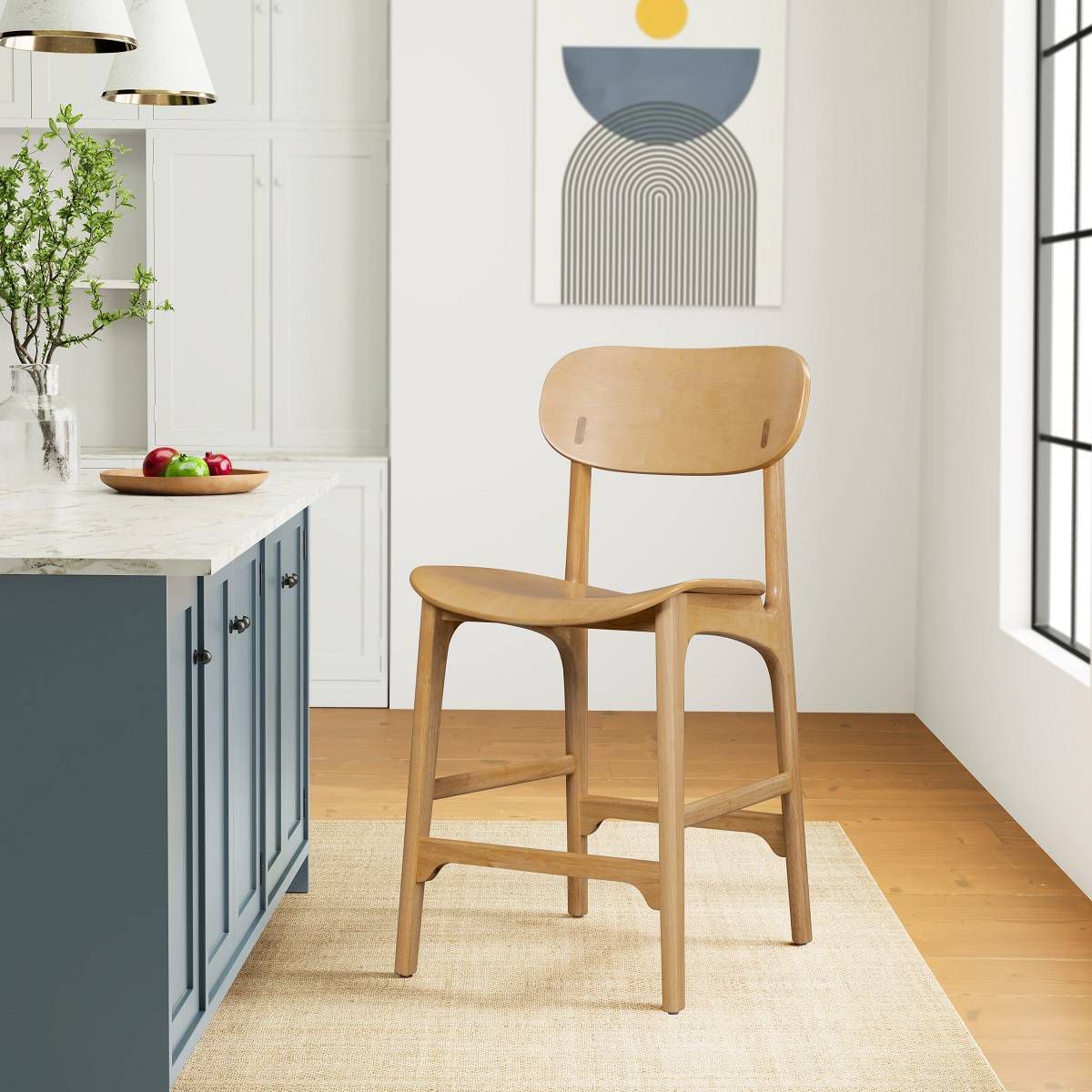 Solvang Wood Counter Height Barstool Natural