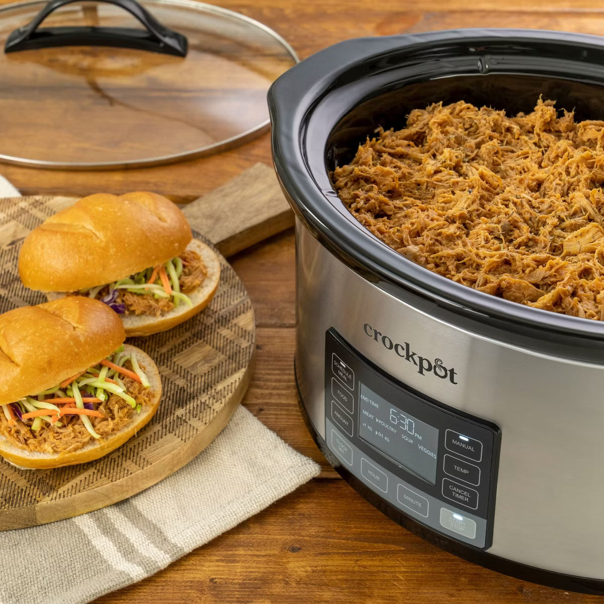 Slow Cooker – 6qt MyTime Technology Programmable Slow Cooker – Stainless Steel