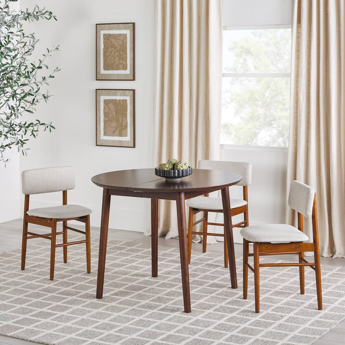 Dining Table – Culinvaro '-Century Modern 40-60” Solid Wood Oval Extension Dining Table Caramel 40" - 60"
