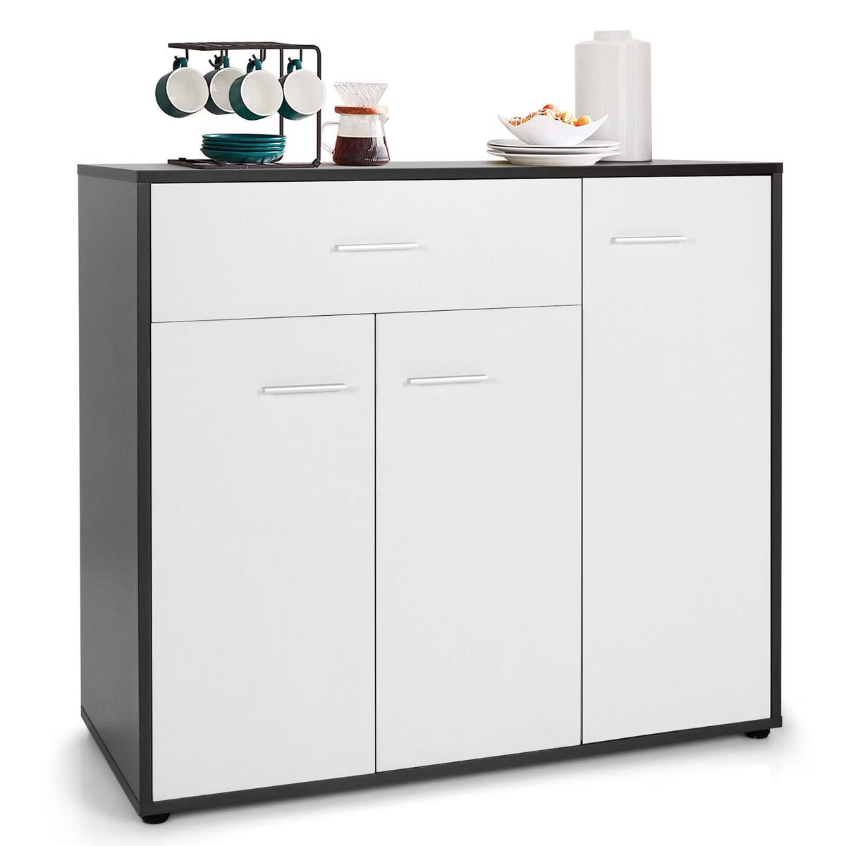 Buffet Cabinet – Culinvaro 3-Door Buffet Sideboard Kitchen Storage Cabinet Console Cupboard w/Drawer