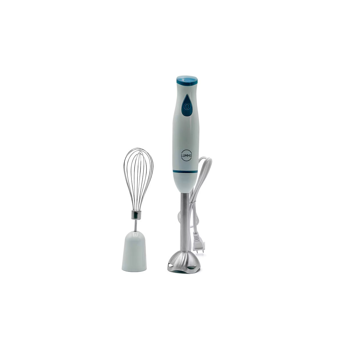 Immersion Blender – Hand Immersion Blender with Whisk Attachment – White