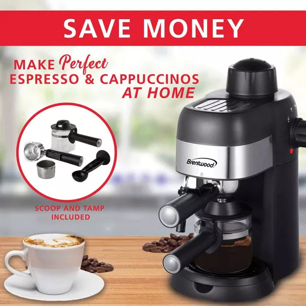 Cup Espresso and Cappuccino Maker Machine – Black