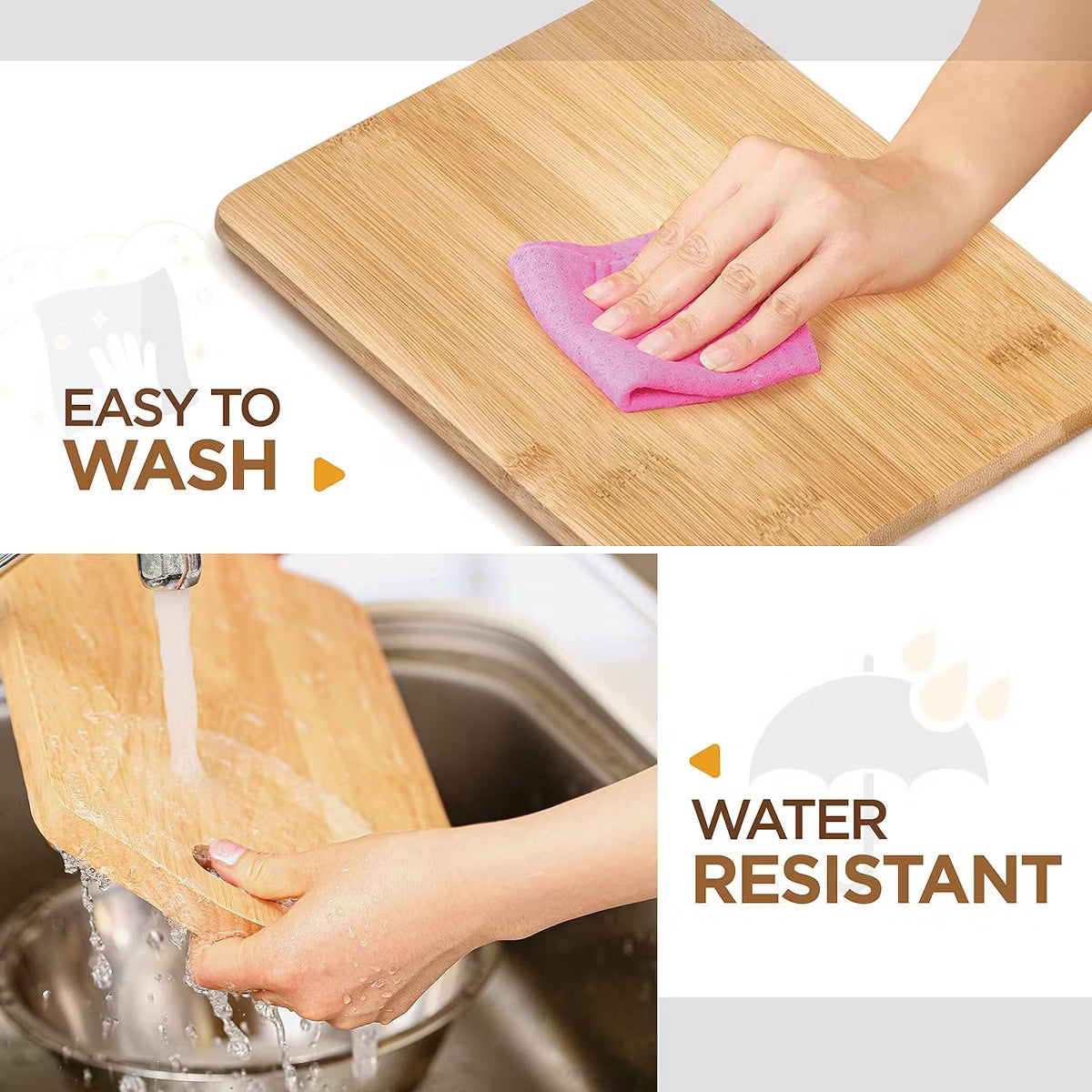 Cutting Board – Culinvaro Cutting Board Set, 3-Piece Wooden Chopping & Serving Tray for Food Prep