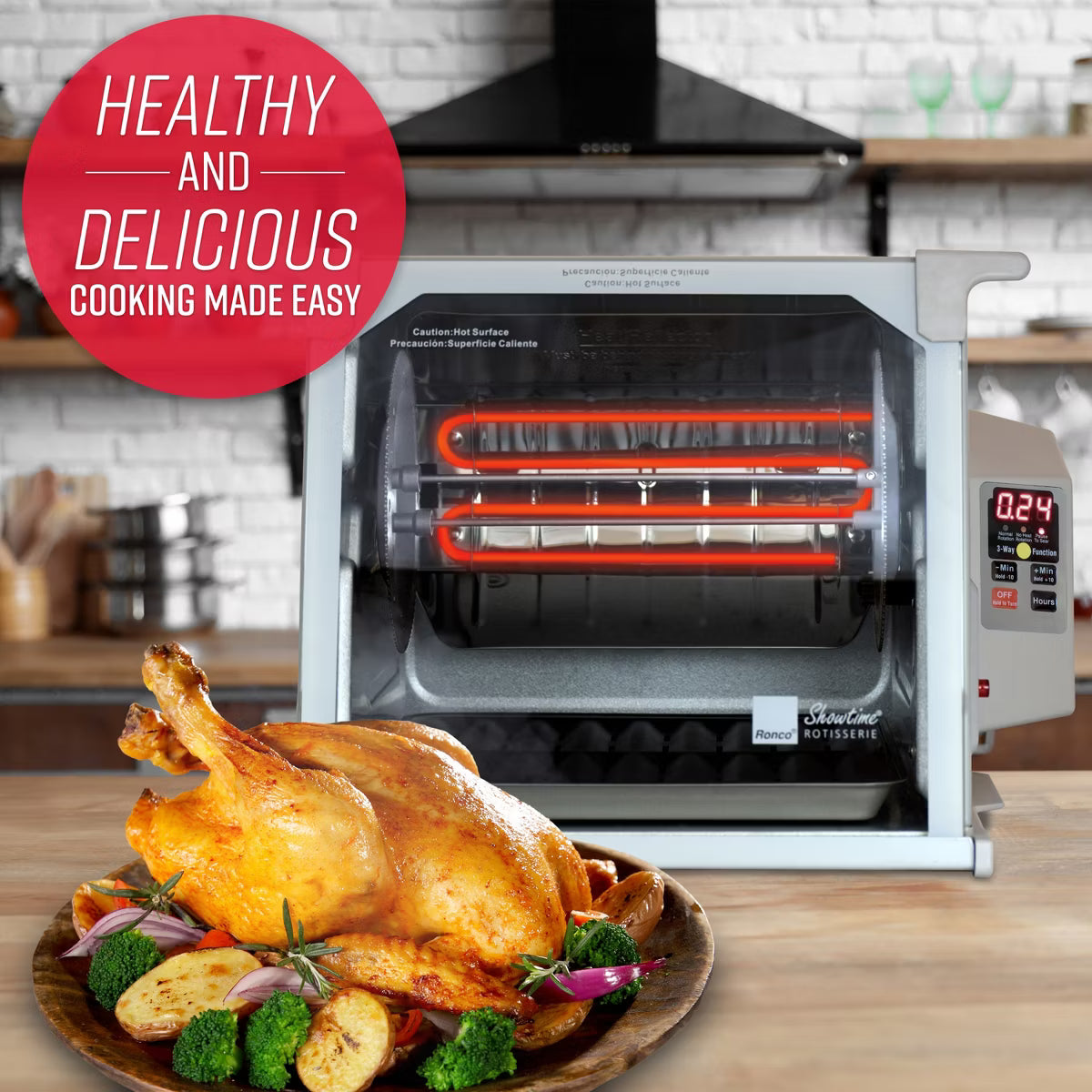 Roaster Oven – Platinum Digital Design Large Capacity (240oz) Countertop Oven – Silver