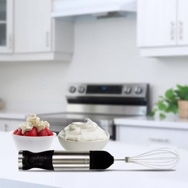 Immersion Blender – 400W Hand Blender Set with Food Chopper and Whisk – Stainless Steel