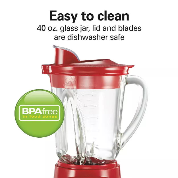 Countertop Blender – Function Blender 58147: 12 Speeds, 700 Watts, 40 oz Capacity – Red