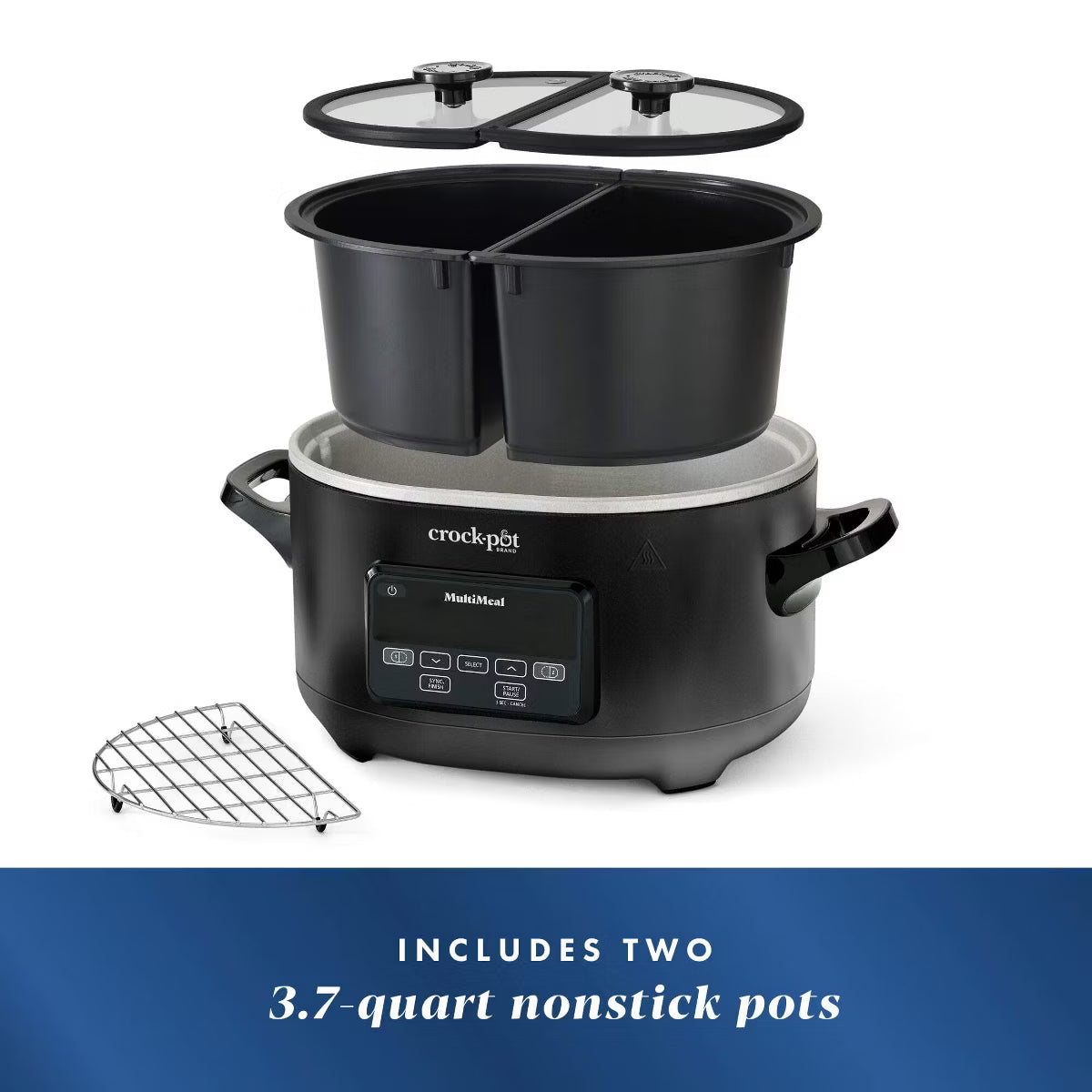 Slow Cooker – MultiMeal Programmable Slow Cooker with Two 3.7qt Pots Speckled – Black