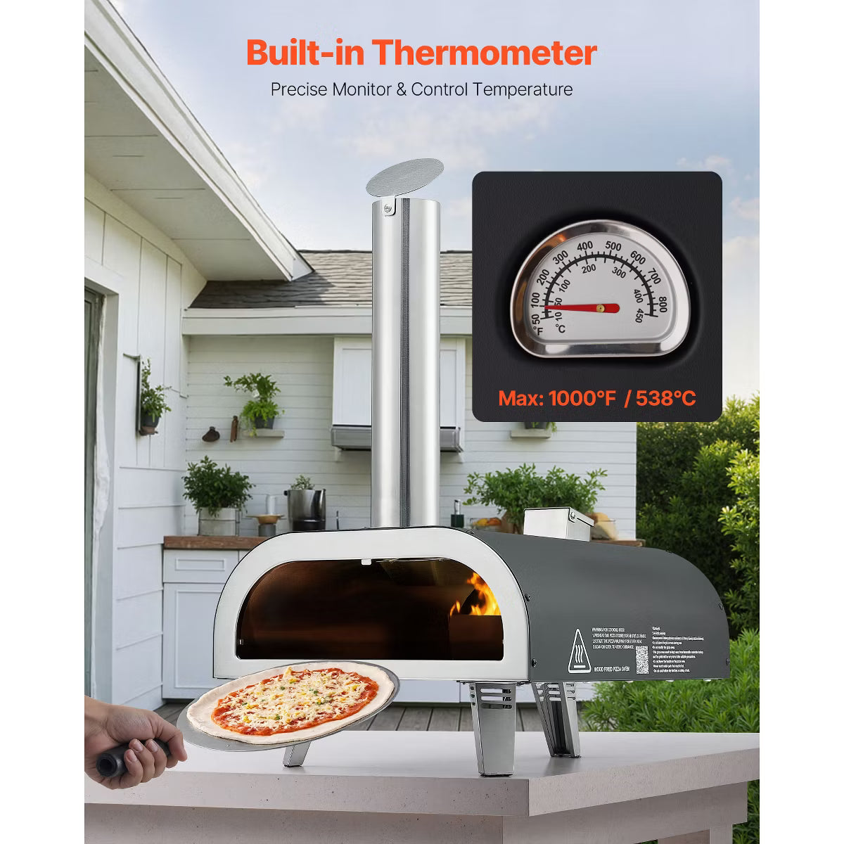 Pizza Oven – Outdoor Pizza Oven, 12 Inch Fired Pizza Ovens – Wood