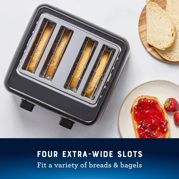 Toaster – 4-Slice Toaster With Extra-Wide Slots – Black