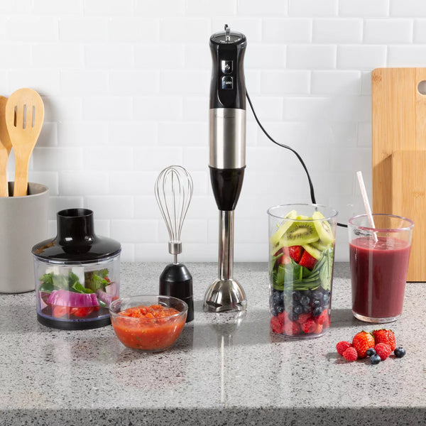 Immersion Blender – Blender - 4-in-1 Hand Mixer with Whisk – Black