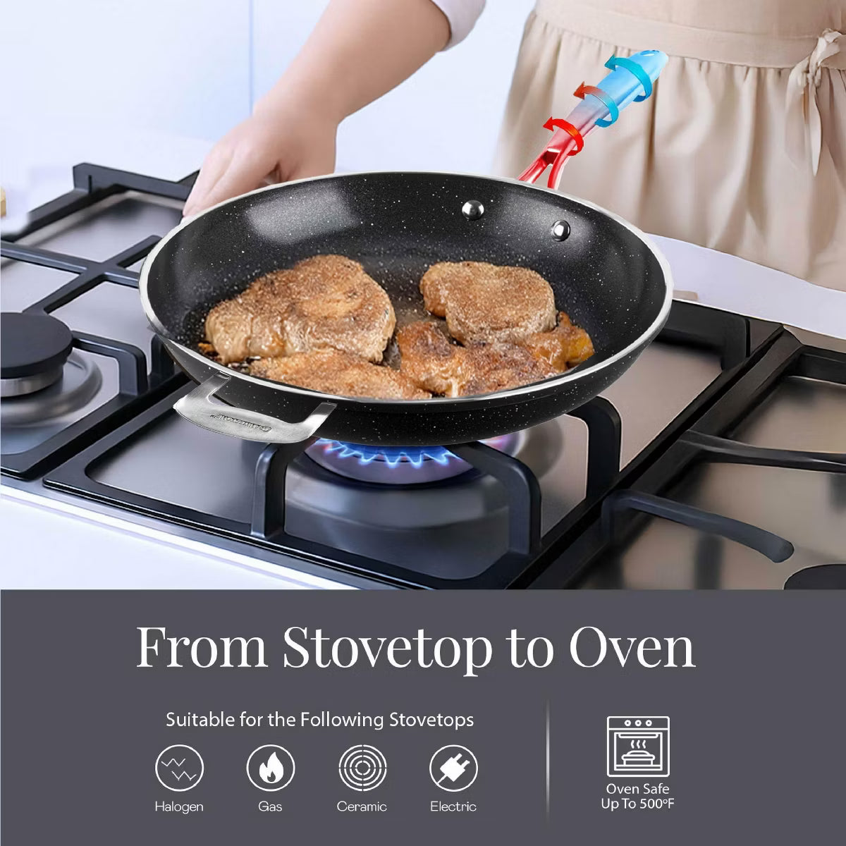Skillet – 14” Ceramic Nonstick Skillet – Black