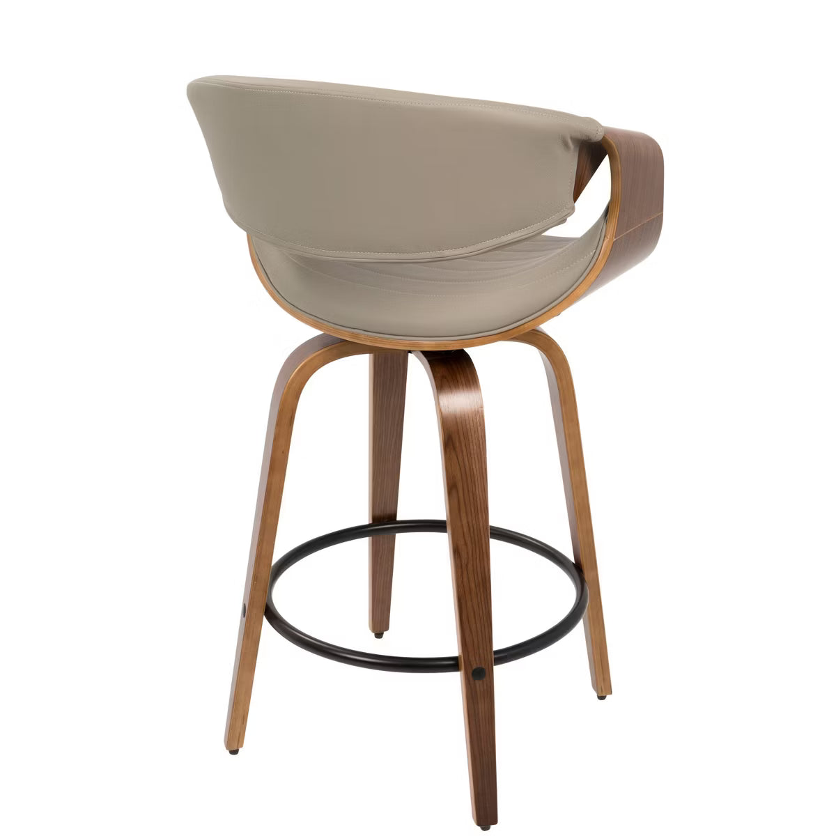 Set of 2 Symphony Upholstered Counter Height Barstools Gray/Walnut