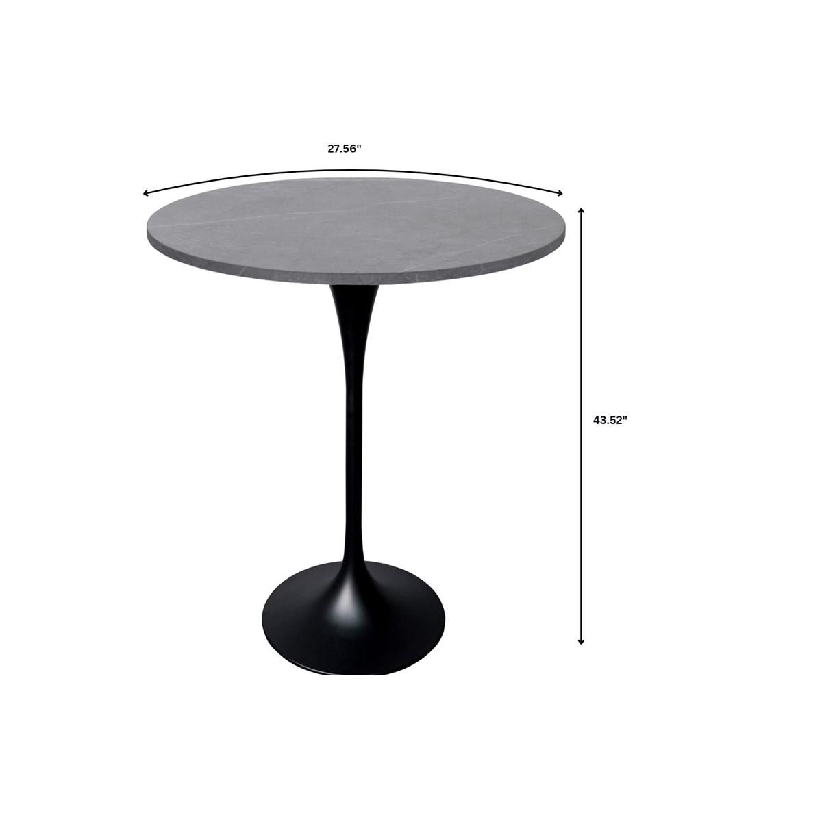 Verve 27" Round Bar Height Dining Table, Sintered Stone Top,