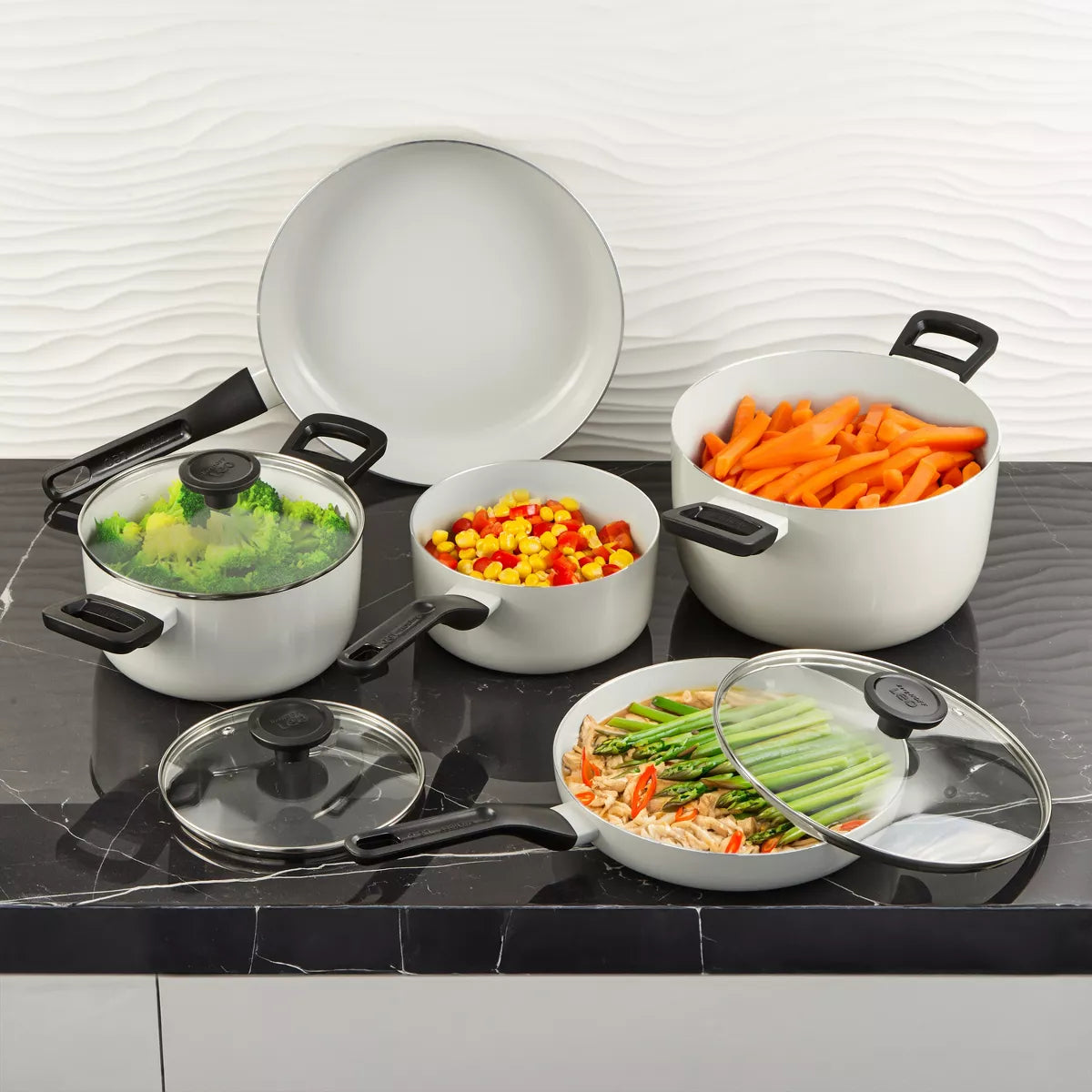 Cookware Set – Leo Glints Nonstick Ceramic 3Pc Cookware Set – 7Pc