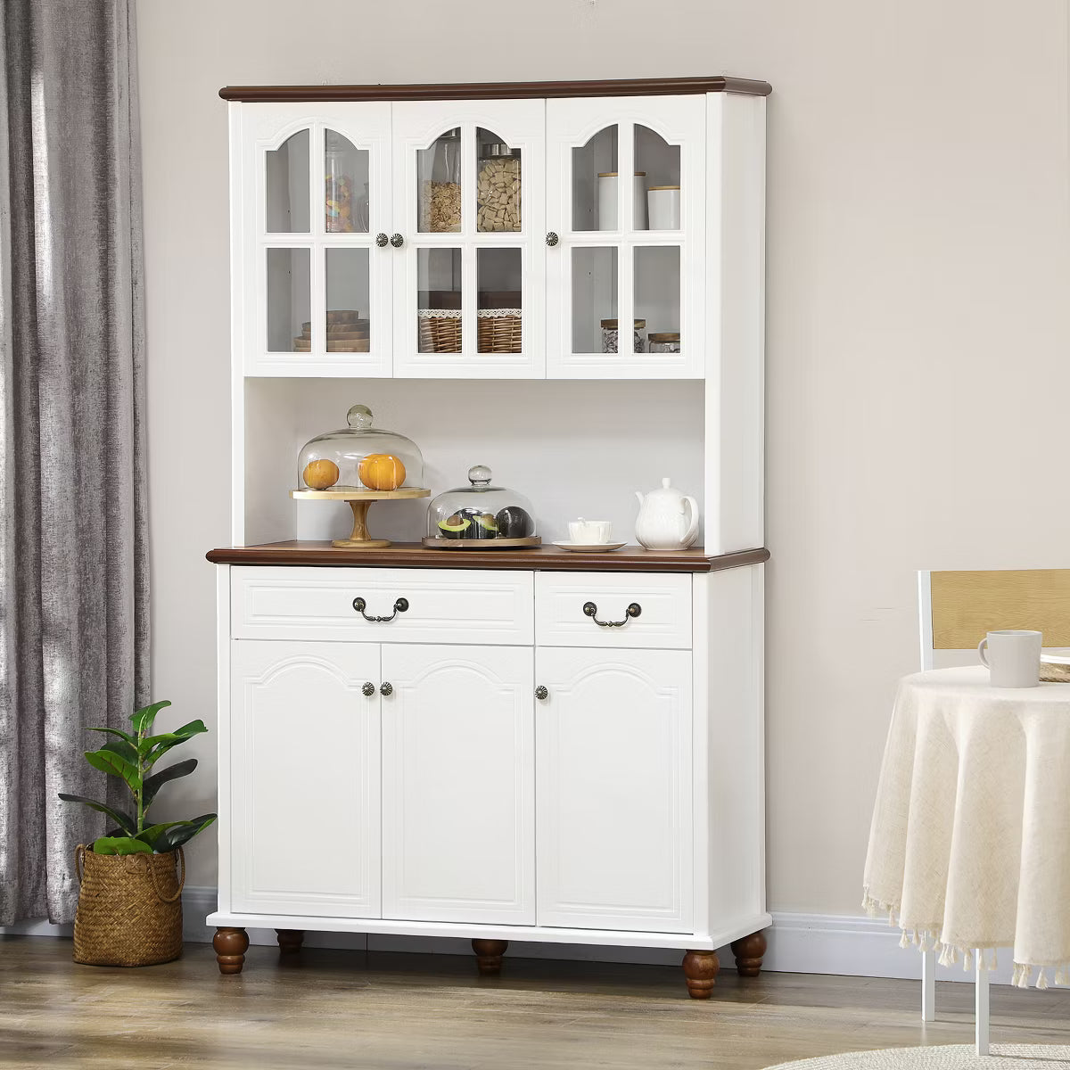 Storage Cabinet – Culinvaro Kitchen Hutch Storage Cabinet with Antique Details