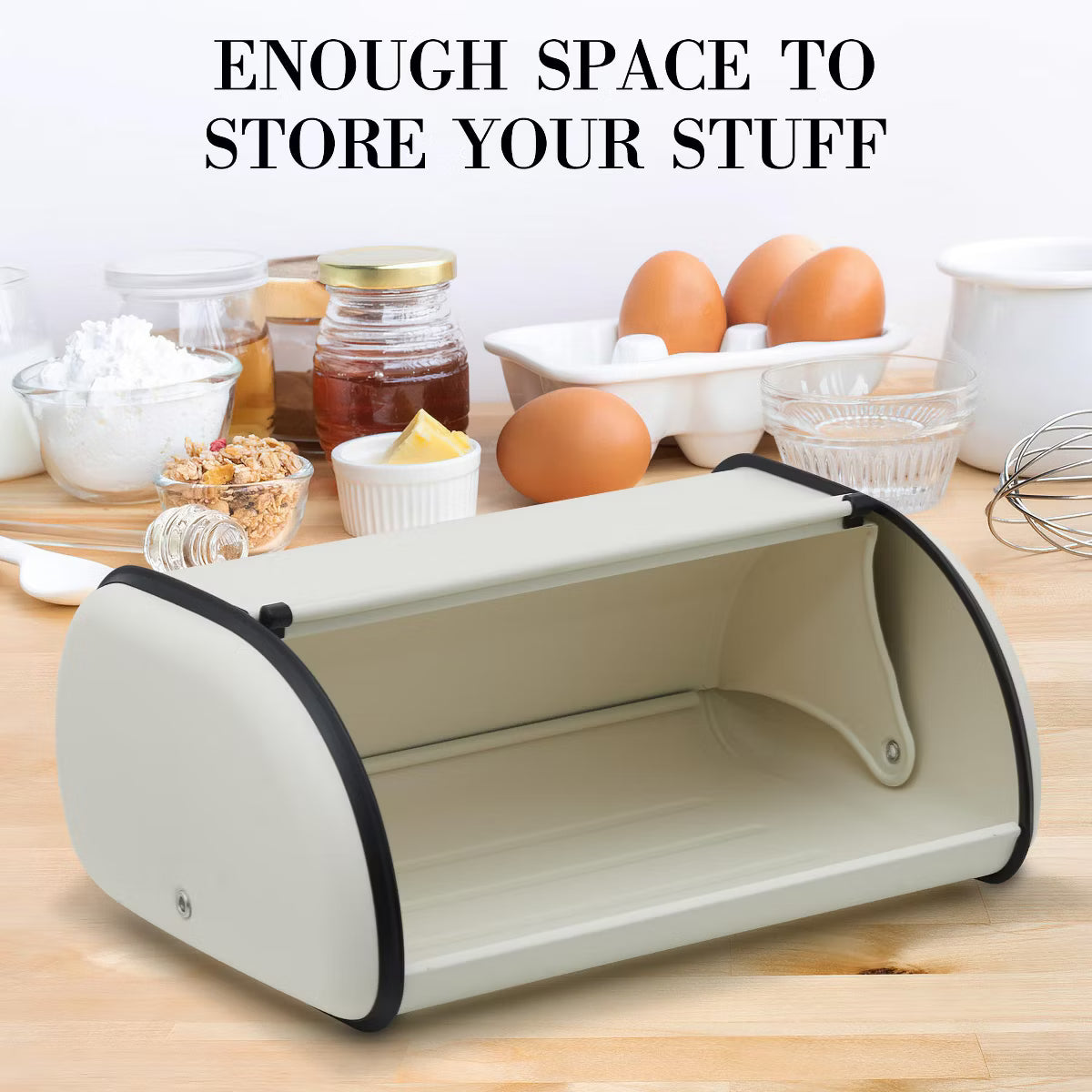 Bread Box – Culinvaro Stainless Steel Bread Box for Kitchen Countertop