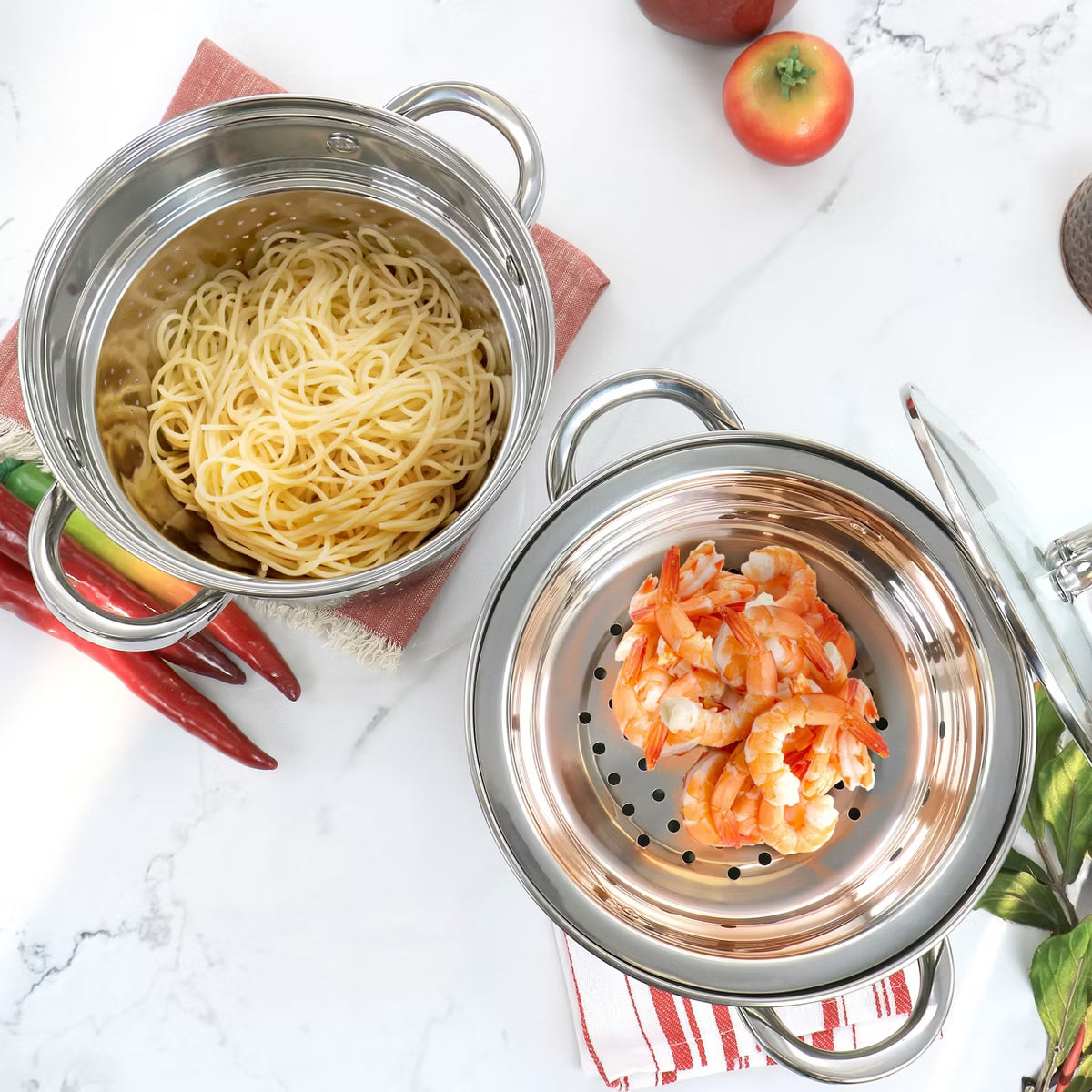 Stock Pot – Piece 5 Quart Pasta Pot – Stainless Steel