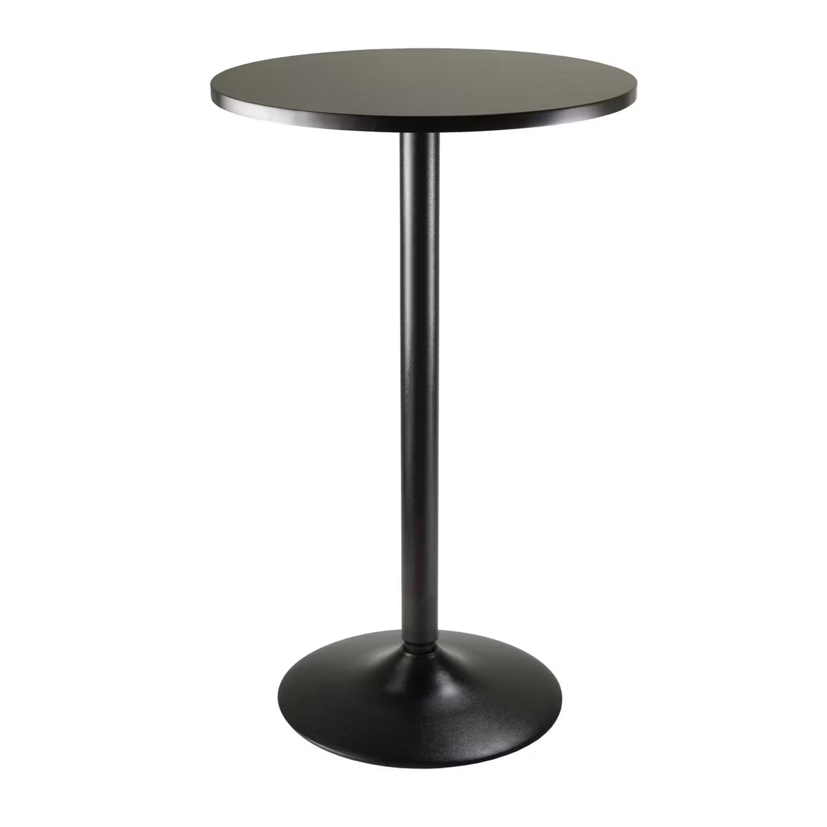 3pc Obsidian Bar Height Dining Set with Air Lift Adjustable Stools Wood/Black