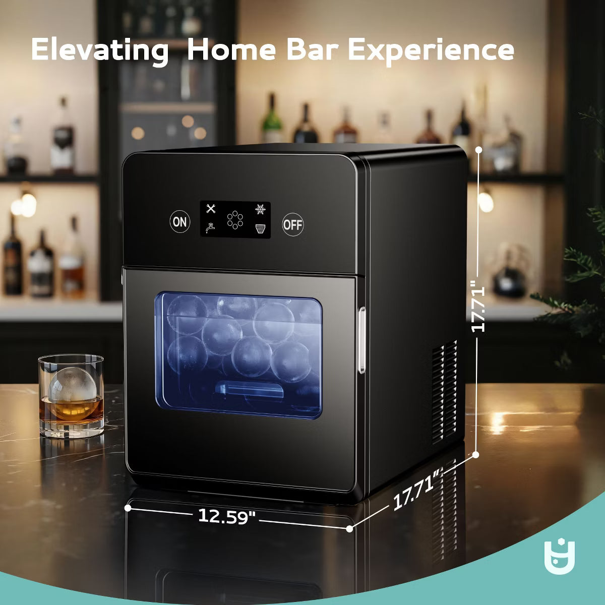 Ice Maker – Ice Ball Maker Countertop, 4 pcs in 38 Mins – Clear